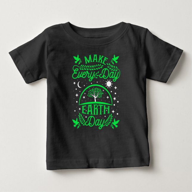 T-shirt Pour Bébé Faire du Jour des terres quotidien (Devant)