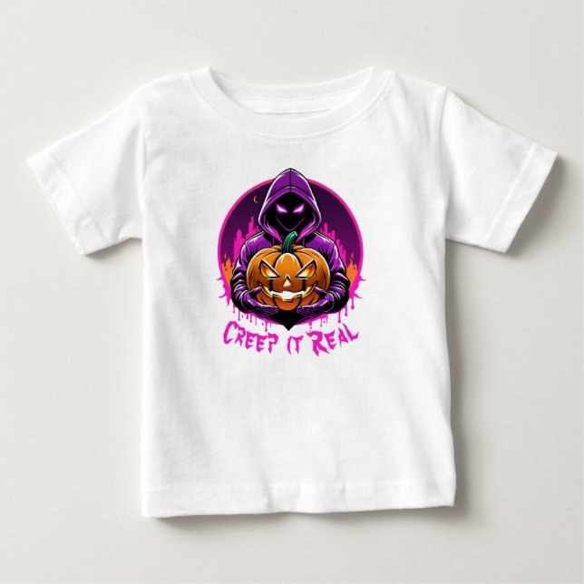 T-shirt Pour Bébé Faire ressortir le réel, illustration d'Halloween  (Devant)
