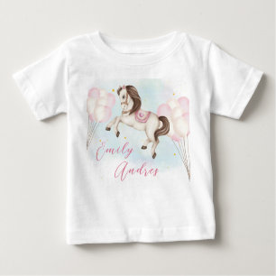 T-shirt Pour Bébé Fairytale bébé Pony rose ballon fille anniversaire
