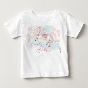 T-shirt Pour Bébé Fairytale bébé Pony rose ballon fille anniversaire
