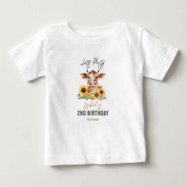 T-shirt Pour Bébé Faisons la fête jusqu'à ce que les vaches rentrent (Devant)