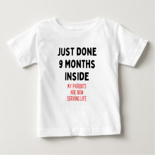 T-shirt Pour Bébé Fait 9 Mois À L'Intérieur, Nouveau Cadeau Born