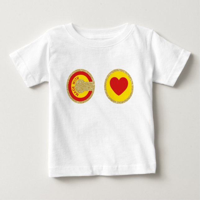 T-shirt Pour Bébé Fait avec amour (symbolisme spirituel) (© Mira) (Devant)