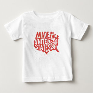 T-shirt Pour Bébé Fait dans la typographie des Etats-Unis d'Amériqu