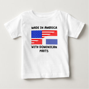 T-shirt Pour Bébé Fait dans l'Américain avec les pièces dominicain