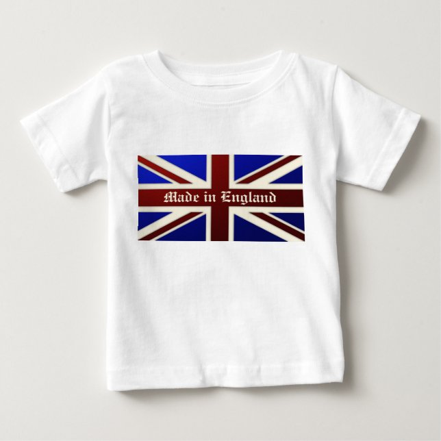 T-shirt Pour Bébé Fait dans le drapeau métallique de l'Angleterre (Devant)
