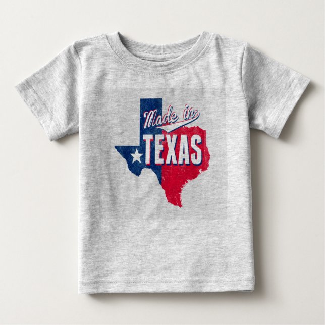 T-shirt Pour Bébé "Fait dans le Texas " (Devant)
