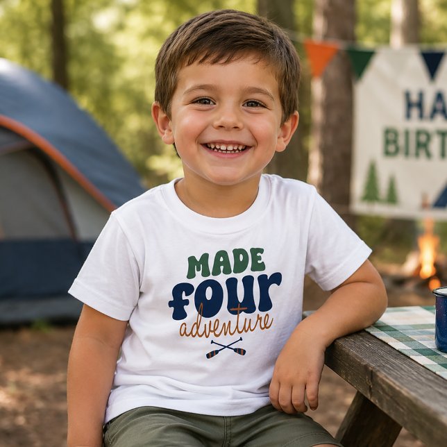 T-shirt Pour Bébé Fait pour l'aventure 4e anniversaire (Made Four Adventure Fourth Birthday Shirt)