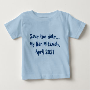 T-shirt Pour Bébé Faites gagner la date… Ma barre Mitzvah, avril