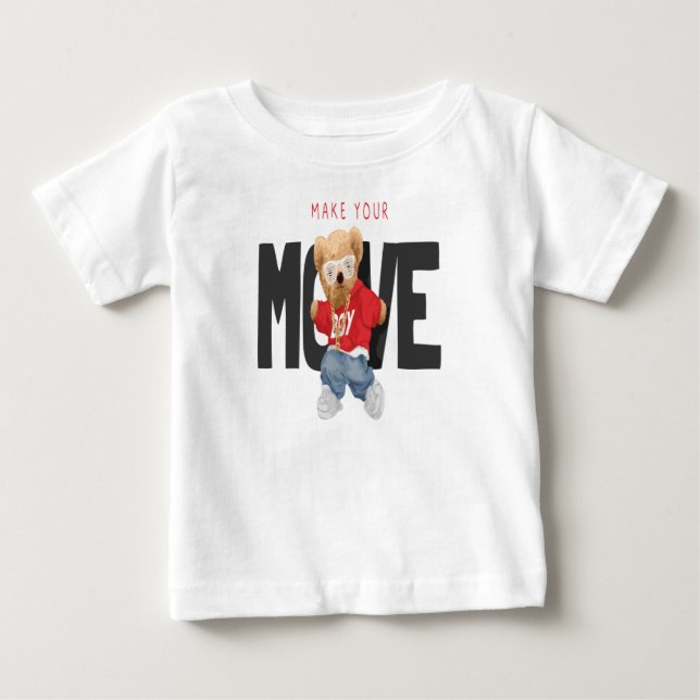 T-shirt Pour Bébé Faites votre déplacement Cool Bear Dancing (Devant)