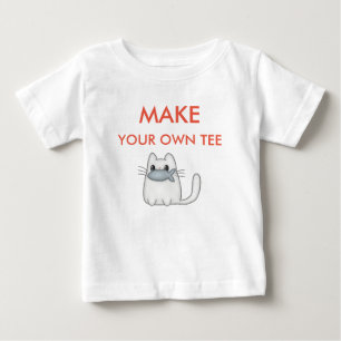 T-shirt Pour Bébé Faites votre propre chouette chat drôle Nom perso