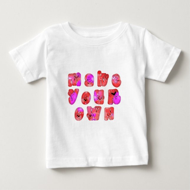 T-shirt Pour Bébé Faites votre propre coeur Art Design d'impression (Devant)