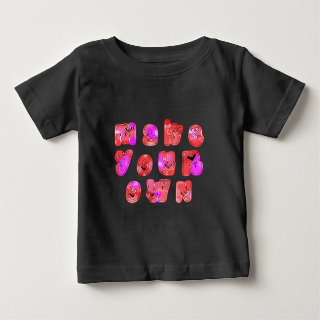 T-shirt Pour Bébé Faites votre propre coeur Art Design d'impression (Devant)