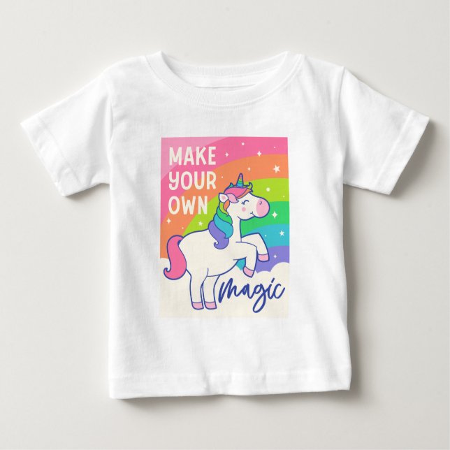 T-shirt Pour Bébé Faites votre propre magie | Cute Unicorn (Devant)