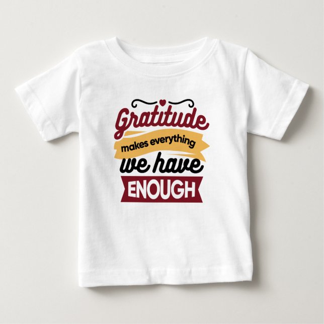 T-shirt Pour Bébé Faith and Gratitude Artwork – Uplifting Christian  (Devant)