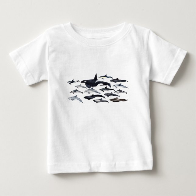 T-shirt Pour Bébé Familia de los delfines : orques, delfines, marsop (Devant)