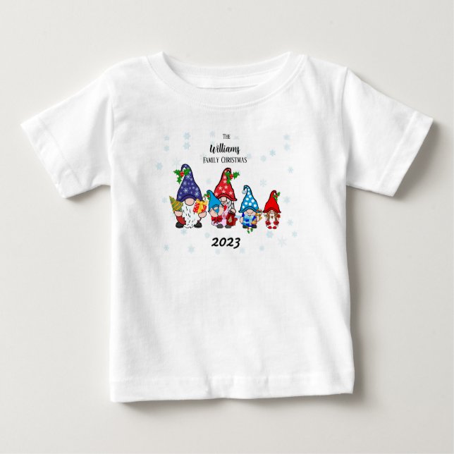 T-shirt Pour Bébé Famille Bébé personnalisé Gnomes de la famille gar (Devant)