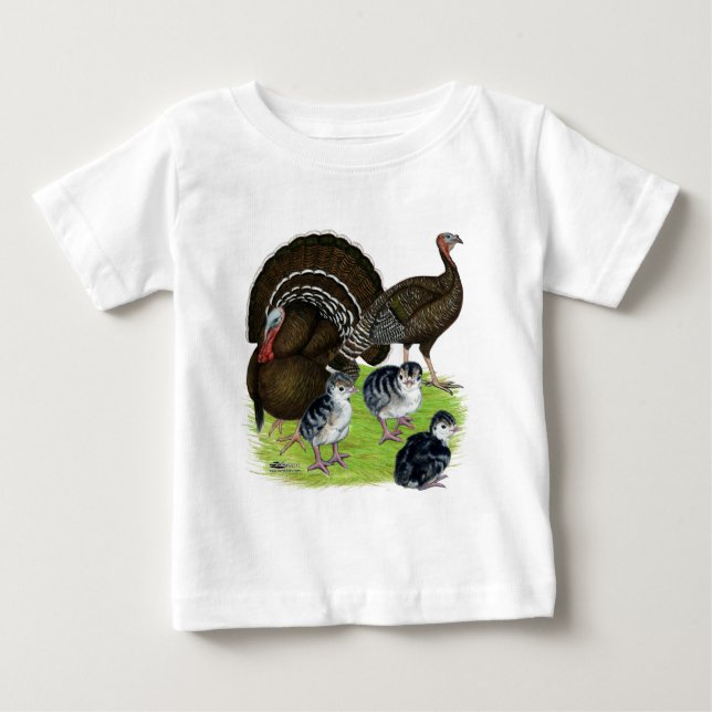T-shirt Pour Bébé Famille de bronze standard de dinde (Devant)