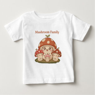 T-shirt Pour Bébé Famille de Champignons Mignons Cottagecore Migno