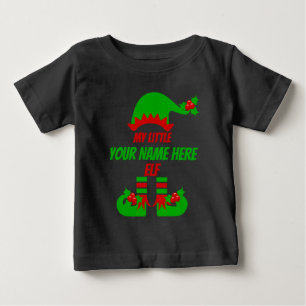 T-shirt Pour Bébé Famille de elfes de Noël personnalisable