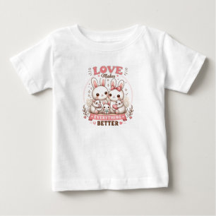 T-shirt Pour Bébé Famille de Lapin Mignonne L'Amour Rend Tout Meille