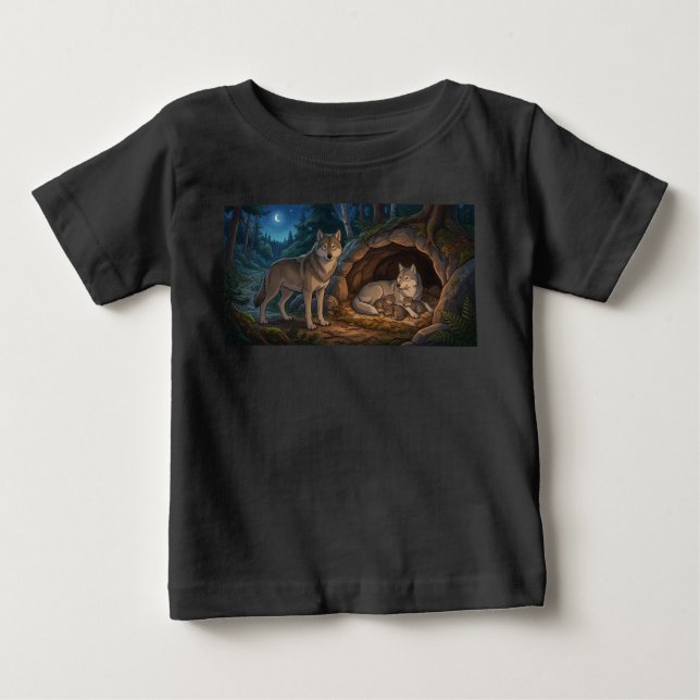 T-shirt Pour Bébé Famille de loups   (Devant)