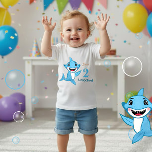 T-shirt Pour Bébé Famille de Requins Heureux Niveau Deux