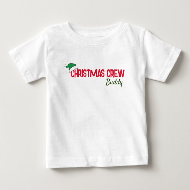 T-shirt Pour Bébé Famille d'équipage de Noël personnalisée (Devant)