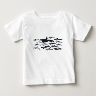 T-shirt Pour Bébé Famille des dauphins : orques, dauphins, marsopas