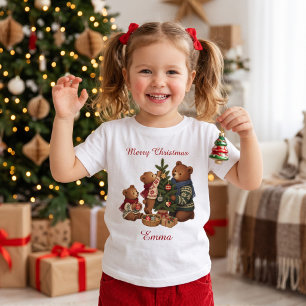 T-shirt Pour Bébé Famille d'ours nordiques personnalisée pour l'arbr