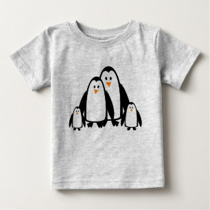 T-shirt Pour Bébé Famille mignonne de pingouin de bande dessinée