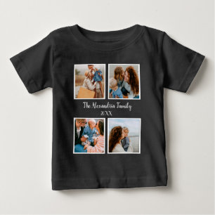 T-shirt Pour Bébé Famille personnalisée 4 photo collage modèle