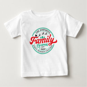 T-shirt Pour Bébé Famille personnalisée Groupe de Noël Nom correspon