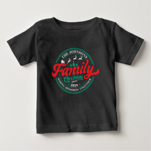 T-shirt Pour Bébé Famille personnalisée Groupe de Noël Nom correspon