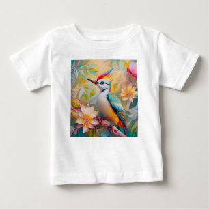 T-shirt Pour Bébé Fantaisie d'oiseau pic-enfant arc-en-ciel