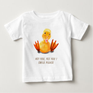 T-shirt Pour Bébé Fantaisie T-shirt bébé canard jaune - Texte person