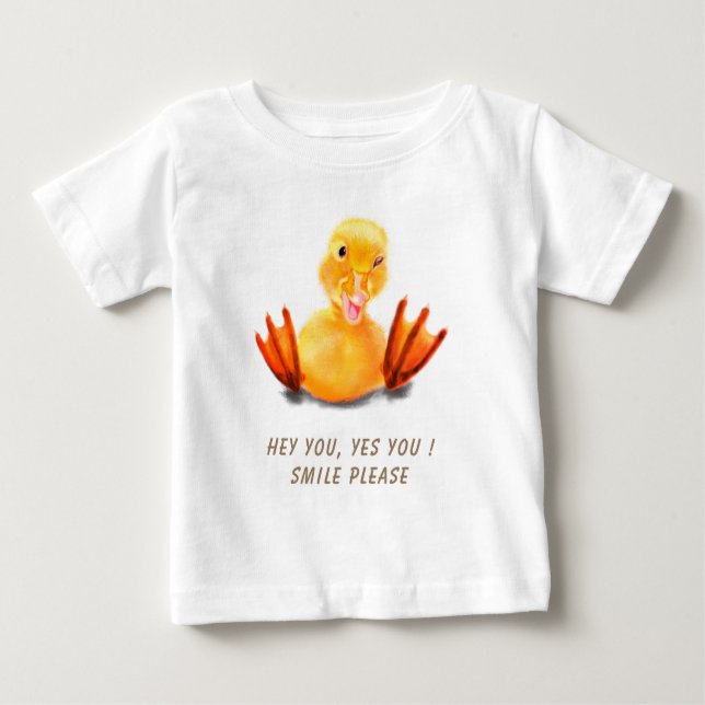 T-shirt Pour Bébé Fantaisie T-shirt bébé canard jaune - Texte person (Devant)