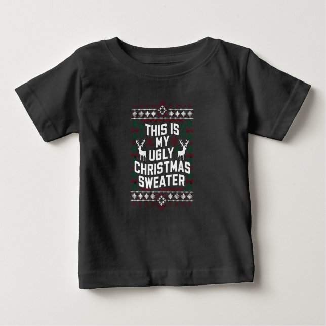 T-shirt Pour Bébé Fantastique Noël C'Est Mon Vilain Chandail De Noël (Devant)