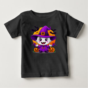T-shirt Pour Bébé Fantôme de dessin animé mignon dans un chapeau de