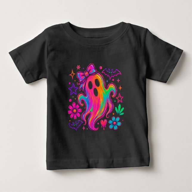 T-shirt Pour Bébé Fantôme Néon (Devant)