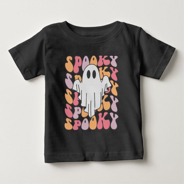 T-shirt Pour Bébé Fantôme rétro éffrayant (Devant)