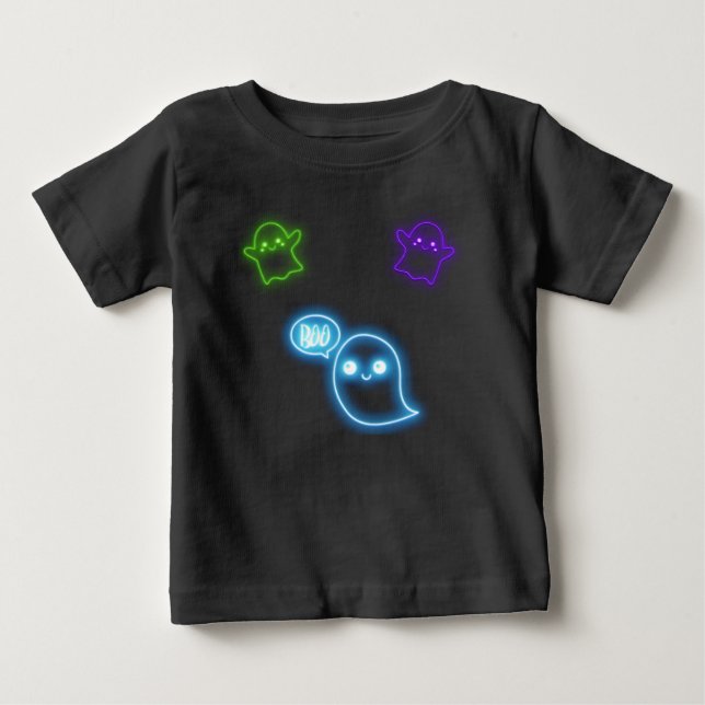 T-shirt Pour Bébé Fantômes Néon Halloween (Devant)