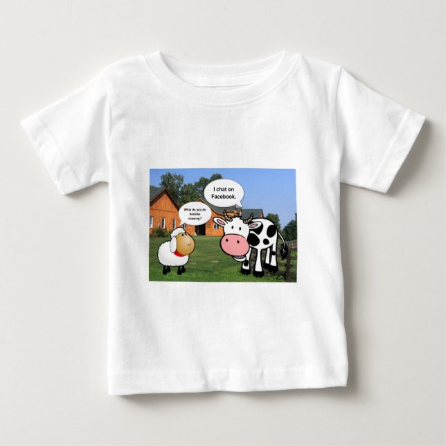 T-shirt Pour Bébé Farm animals cute cartoon funny chat (Devant)