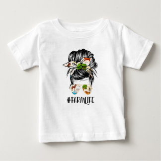 T-shirt Pour Bébé Farm Life Messy Hair Bun Girl