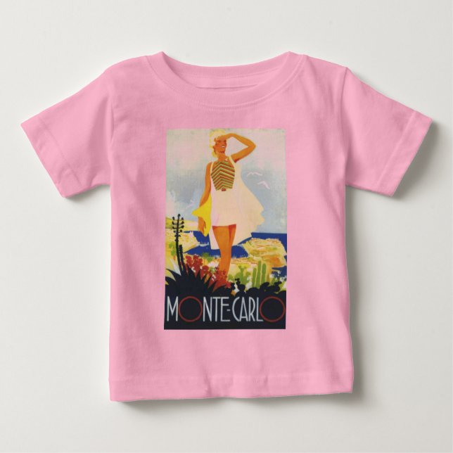 T-shirt Pour Bébé Fashion Girl Monte Carlo Beach Voyage (Devant)