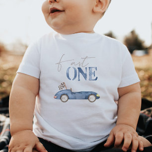 T-shirt Pour Bébé Fast One Navy Blue Race Voiture Anniversaire T-shi