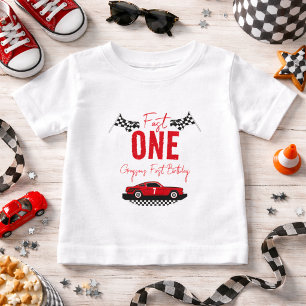 T-shirt Pour Bébé Fast One Race Car Boy 1ère fête d'anniversaire