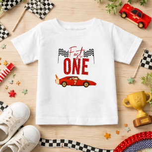 T-shirt Pour Bébé Fast One Race Car Boy 1ère fête d'anniversaire