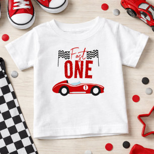 T-shirt Pour Bébé Fast One Race Car Boy 1ère fête d'anniversaire