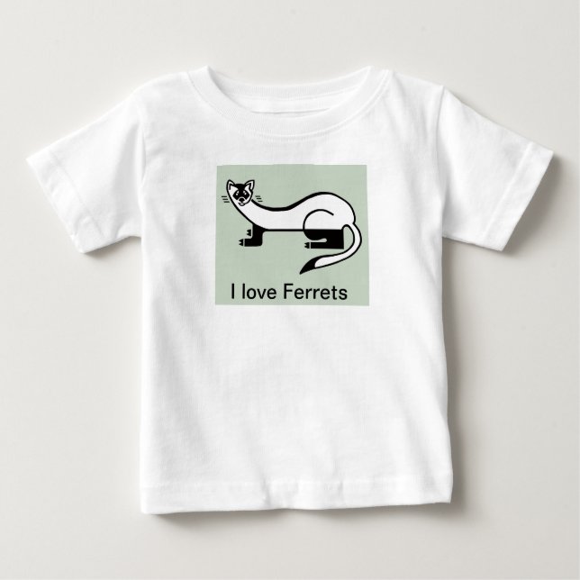 T-shirt Pour Bébé Faune - J'aime FERRETS - Animaux en voie de dispar (Devant)